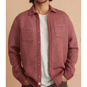 Marine Layer Quilted Long-Sleeve Shirt Jacket in Dusty Rose